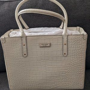 Kate Spade New York Quinn Carlsbad Oyster (Cream) Leather Tote NWT